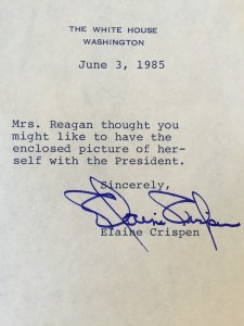 Note from Nancy Reagan